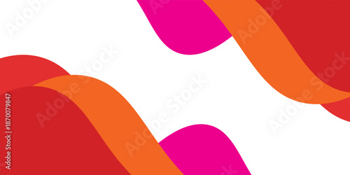 Red and orange wave on white background. Simple curve background for header, footer or business with space for text. Modern vector illustration. eps10