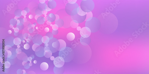 Abstract pink and purple blurred background with circles bokeh and glitter. Christmast day romantic backdrop with dreamy sparkles. Beautiful concept particles. Vector illustration