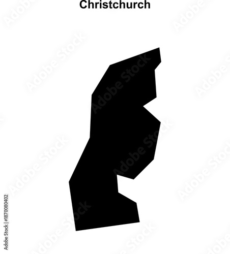 Christchurch (England) blank outline map