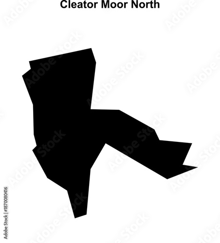 Cleator Moor North (England) blank outline map