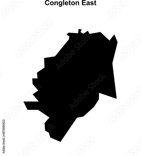 Congleton East (England) blank outline map