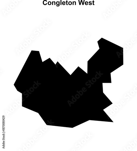 Congleton West (England) blank outline map