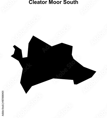 Cleator Moor South (England) blank outline map