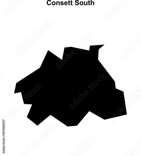 Consett South (England) blank outline map