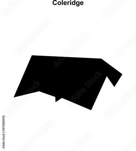 Coleridge (England) blank outline map