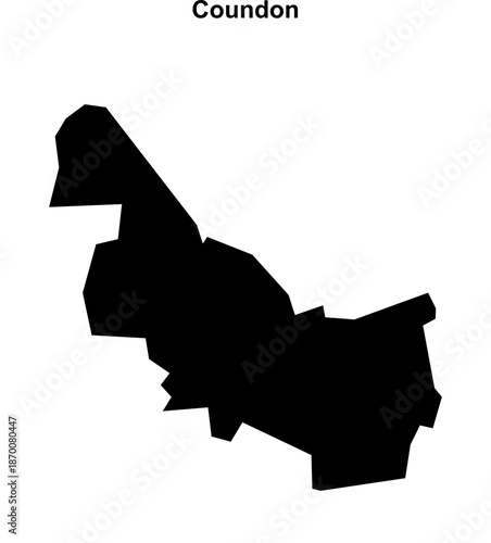 Coundon (England) blank outline map