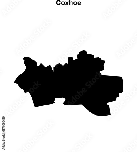Coxhoe (England) blank outline map