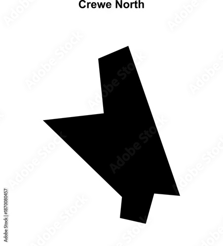 Crewe North (England) blank outline map