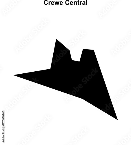 Crewe Central (England) blank outline map