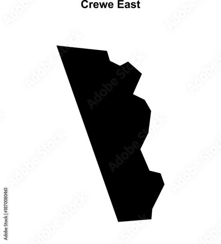 Crewe East (England) blank outline map