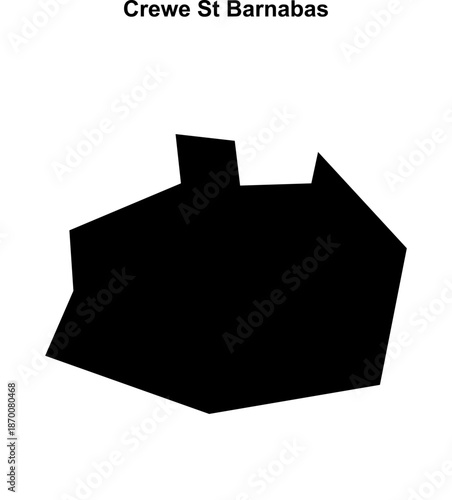 Crewe St Barnabas (England) blank outline map