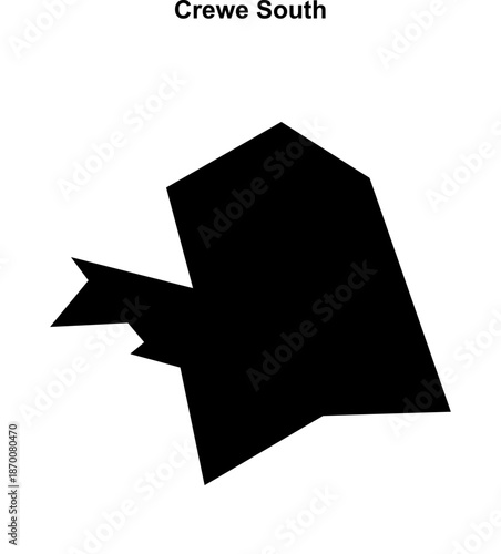 Crewe South (England) blank outline map