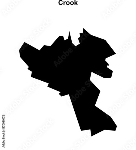 Crook (England) blank outline map