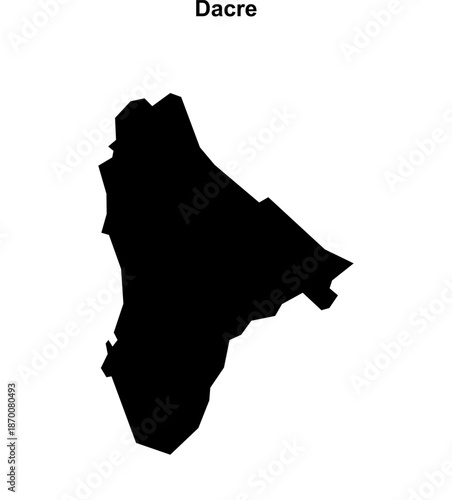 Dacre (England) blank outline map