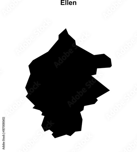 Ellen (England) blank outline map