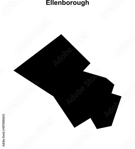 Ellenborough (England) blank outline map