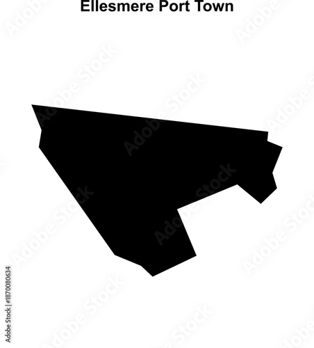 Ellesmere Port Town (England) blank outline map