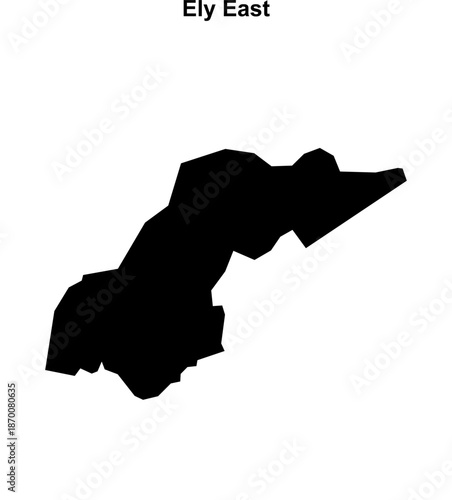 Ely East (England) blank outline map