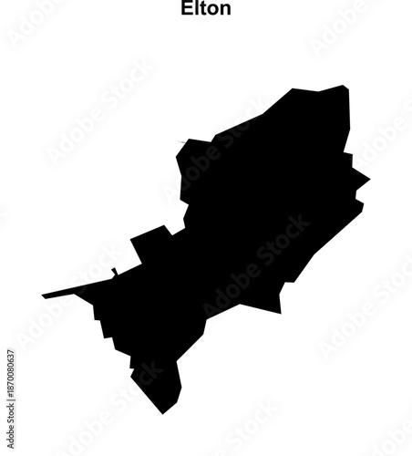 Elton (England) blank outline map