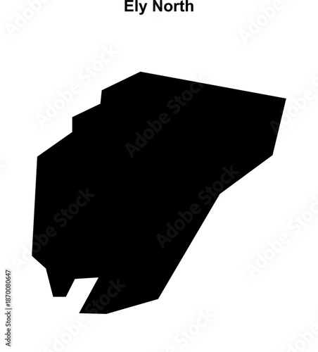 Ely North (England) blank outline map