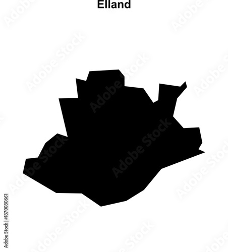 Elland (England) blank outline map