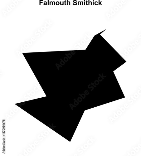 Falmouth Smithick (England) blank outline map