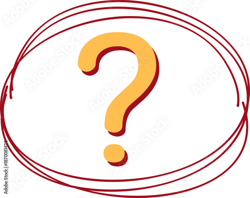 Question Mark Symbol with Scribbled Circle