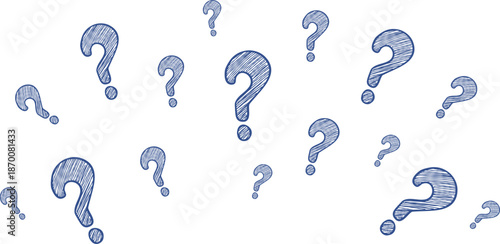 Scattered Blue Question Marks