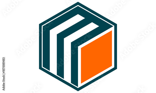 M cube letter symbol icon logo design