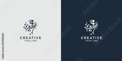 leaf growth icon logo design