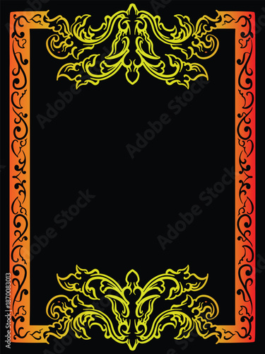 Luxury Gold Ornamental Border For Vintage Botanical Designs