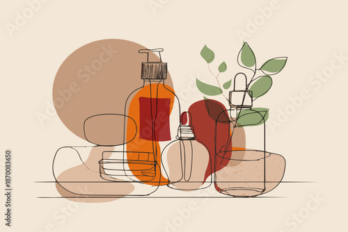 line drawing vector cosmetic 