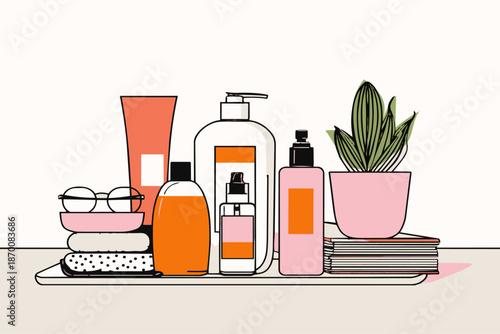 set of cosmetic products