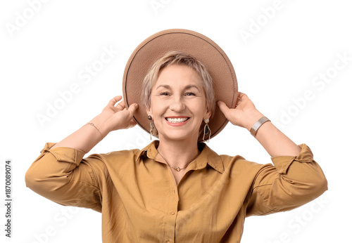 Blonde mature woman with sh...