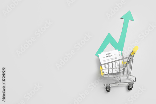Shopping cart with receipt ...