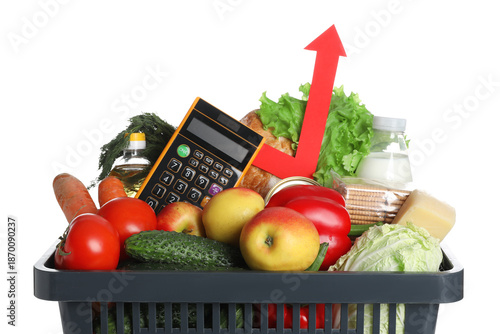 Shopping basket with food p...
