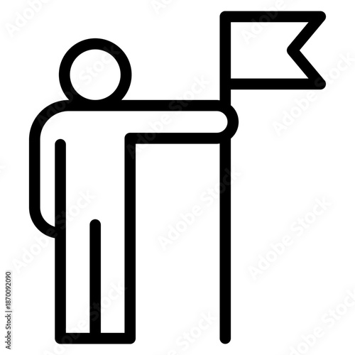 Man holding flag icon