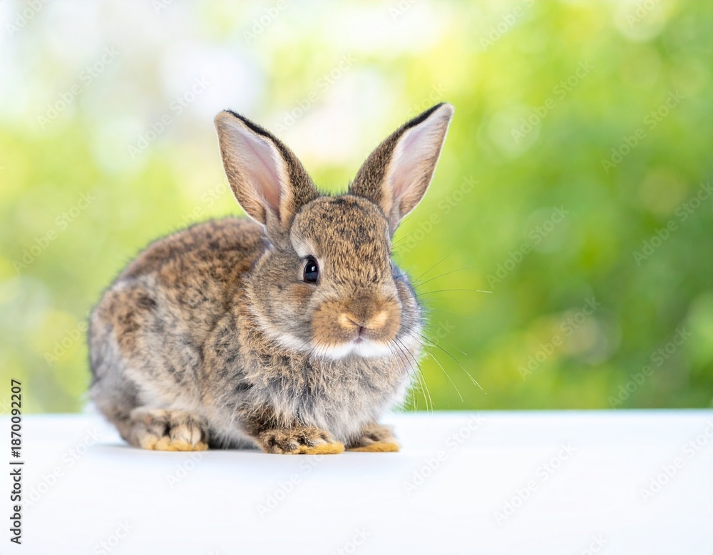 Fototapeta premium Kaninchenbaby – Pastellgrün