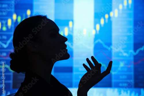 Silhouette of businesswoman...