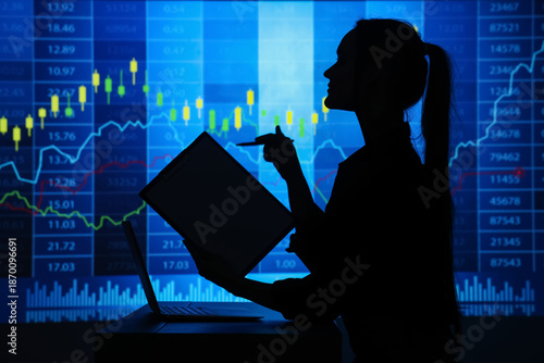 Silhouette of businesswoman...