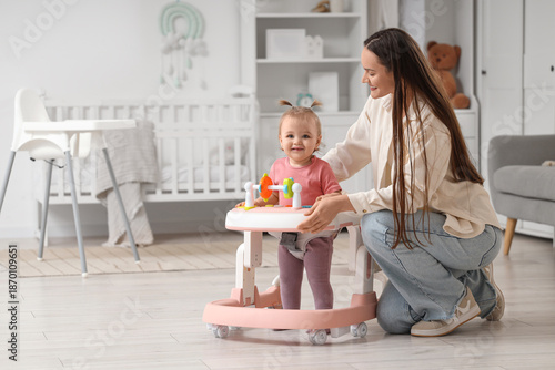 Cute little baby girl with ...