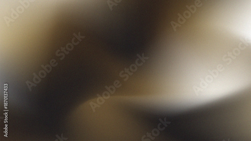 Abstract Neutral Brown and Grey Gradient Background with Soft Wave Shapes and Heavy Grain Texture