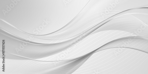 Soft, flowing white curves with subtle shading and layered lines creating a dynamic, wavy pattern.