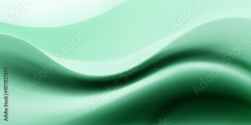 Smooth, flowing green waves with gradient shades, creating a soothing abstract background.