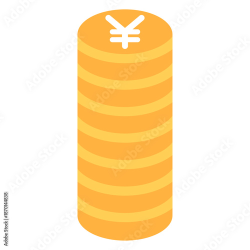 엔화 쌓인 동전 더미 아이콘