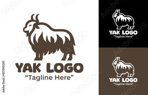 Yak Logo Modern Minimalist Wildlife Emblem