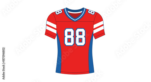 A red and blue American football jersey with the number 88 prominently displayed on the front.