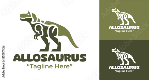 Allosaurus Logo Modern Minimalist Jurassic Identity