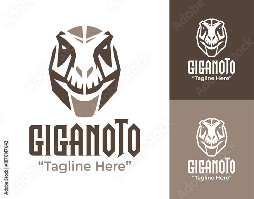 Giganotosaurus Logo Modern Minimalist Dinosaur Identity