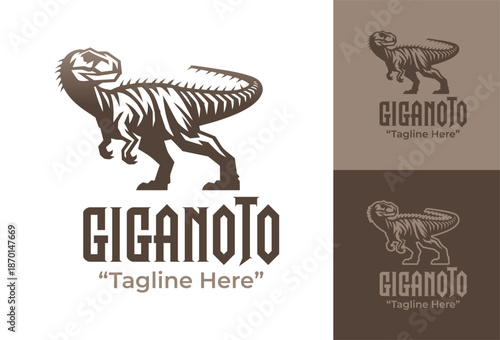 Giganotosaurus Logo Modern Minimalist Jurassic Identity